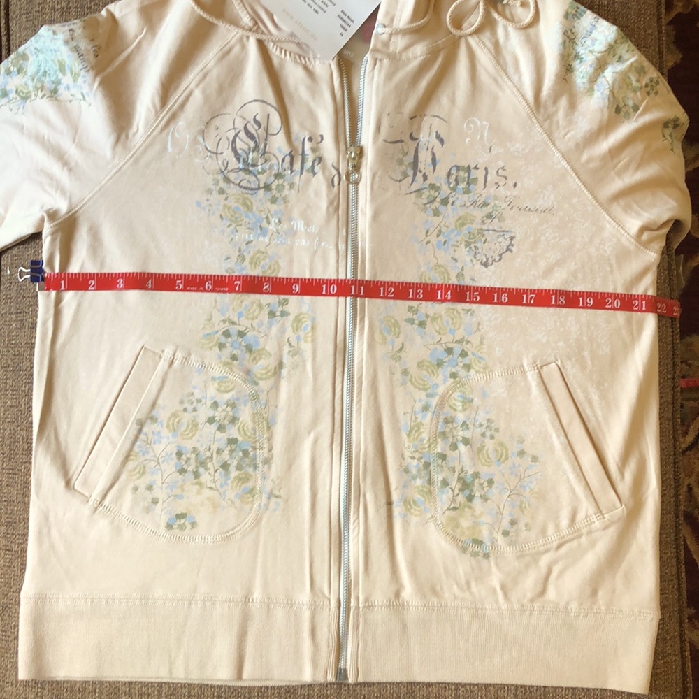 Cream Hoodie with Floral Design - Picture 2 of 12
